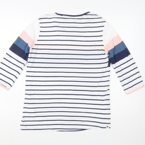 Brakeburn Women’s Multicoloured Stripe 3/4 Sleeve Cotton T-Shirt Size 14