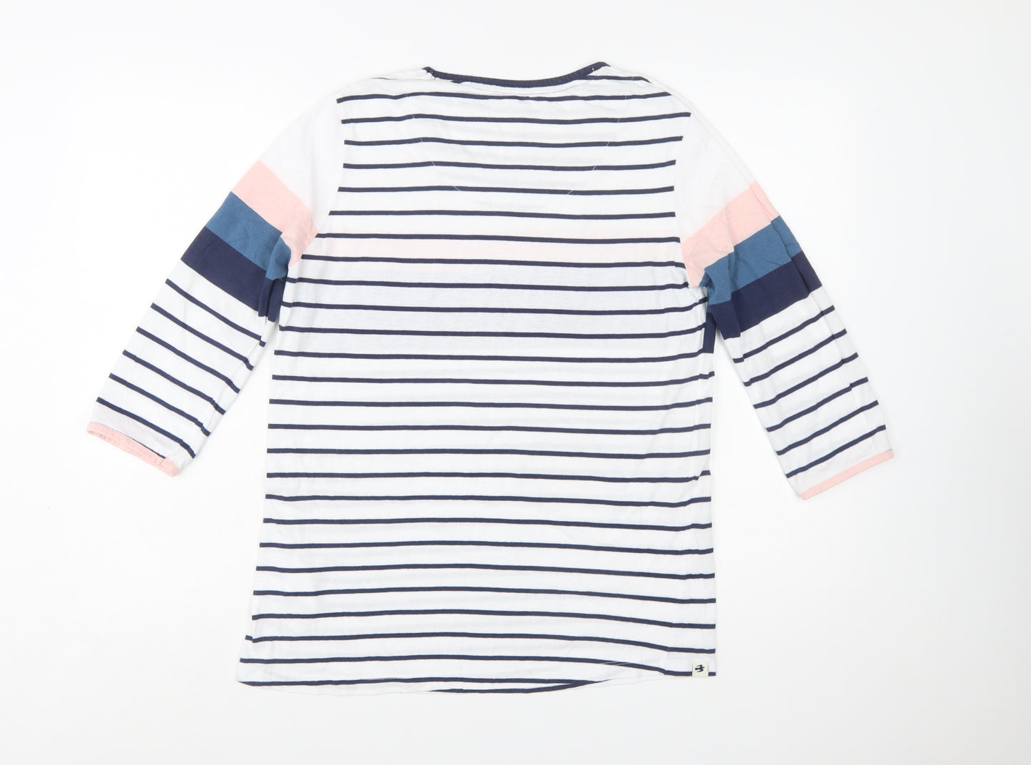 Brakeburn Women’s Multicoloured Stripe 3/4 Sleeve Cotton T-Shirt Size 14