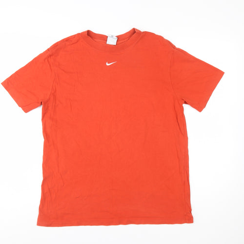 Nike Men's Orange Small Short Sleeve Cotton Crew Neck T-Shirt