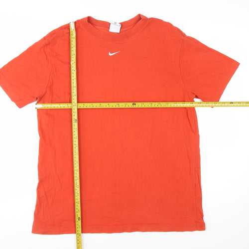 Nike Men's Orange Small Short Sleeve Cotton Crew Neck T-Shirt