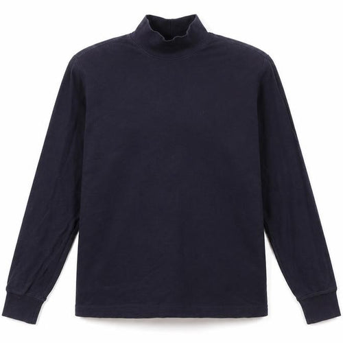 Lands' End Women's Blue Mock Neck Long Sleeve Cotton Top M 10-12
