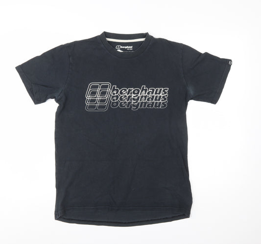 Berghaus Men’s Black Organic Cotton Graphic T-Shirt M Regular Fit