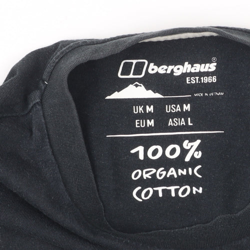 Berghaus Men’s Black Organic Cotton Graphic T-Shirt M Regular Fit
