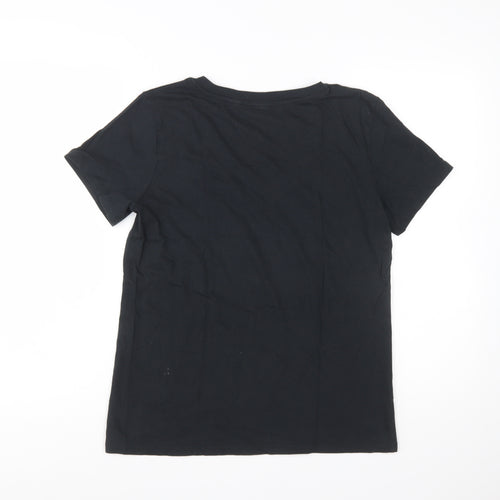 Levi's Womens Black V-Neck Short Sleeve Basic Cotton T-Shirt M