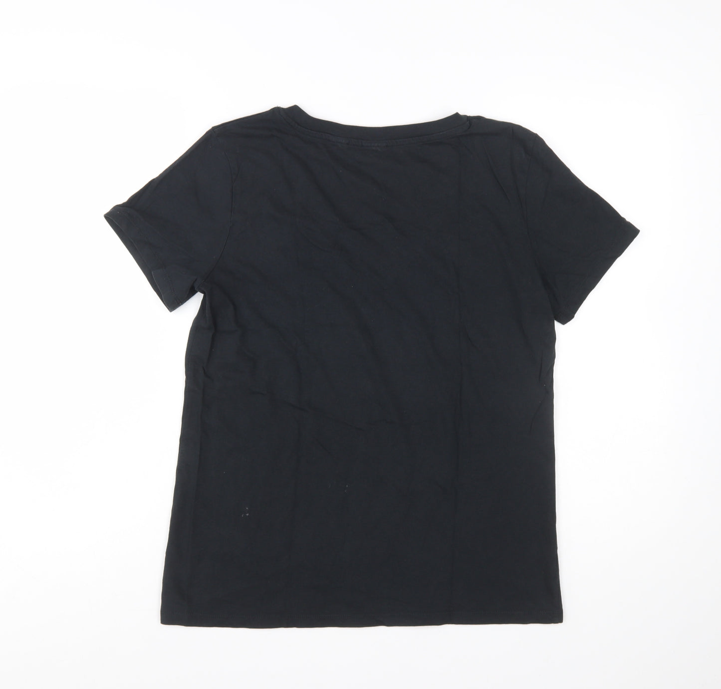 Levi's Womens Black V-Neck Short Sleeve Basic Cotton T-Shirt M