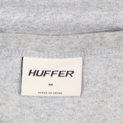 Huffer Men's Grey Cotton Crew Neck T-Shirt Size M Classic Fit
