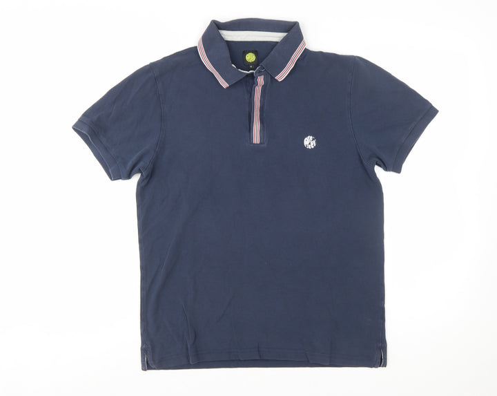 Pretty Green Men's Blue Cotton Short Sleeve Polo Shirt Size M