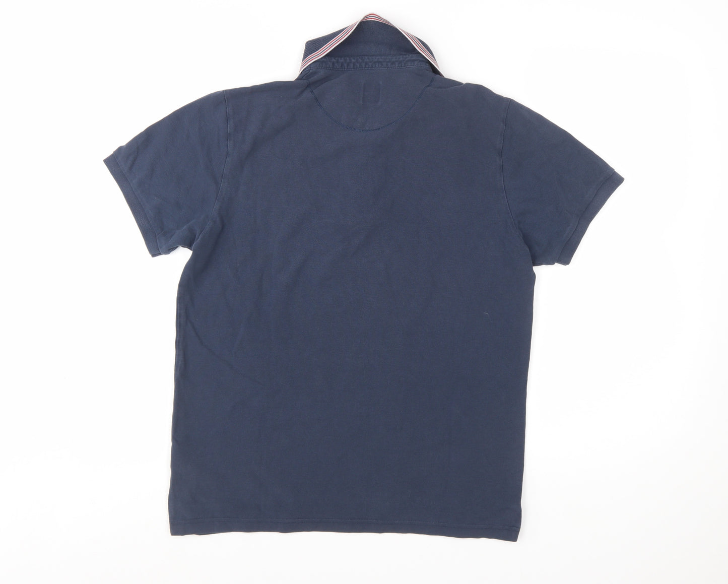 Pretty Green Men's Blue Cotton Short Sleeve Polo Shirt Size M