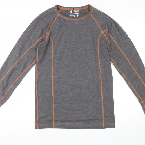 Clad Boys Grey Long Sleeve XL Activewear Crew Neck T-Shirt