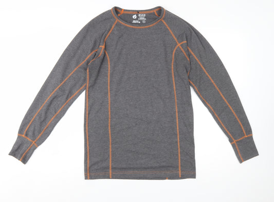 Clad Boys Grey Long Sleeve XL Activewear Crew Neck T-Shirt