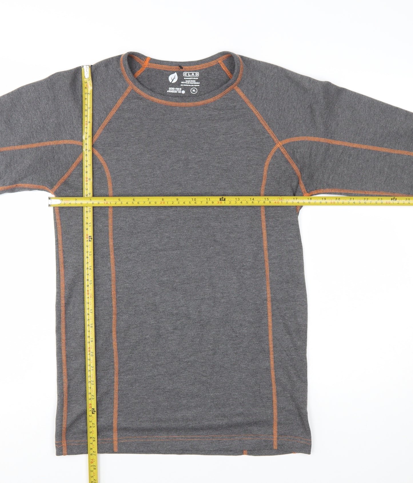 Clad Boys Grey Long Sleeve XL Activewear Crew Neck T-Shirt