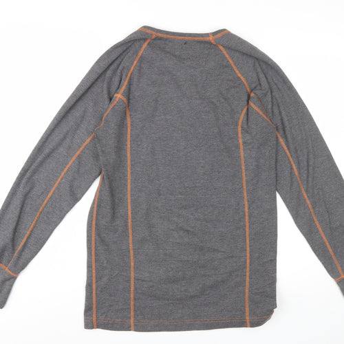 Clad Boys Grey Long Sleeve XL Activewear Crew Neck T-Shirt