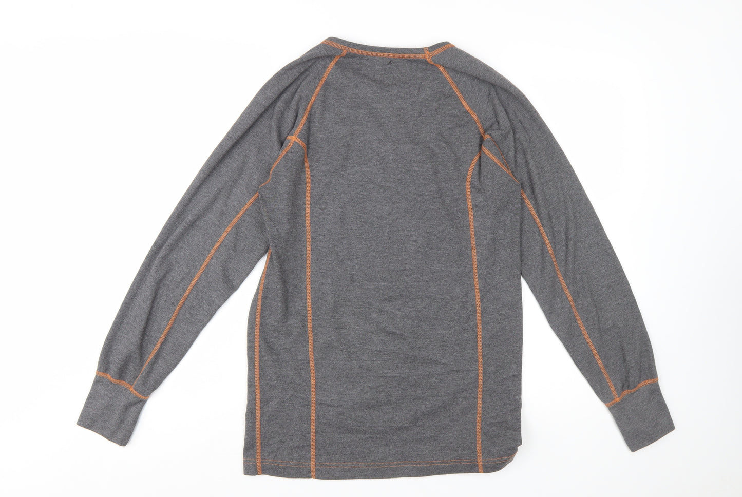 Clad Boys Grey Long Sleeve XL Activewear Crew Neck T-Shirt
