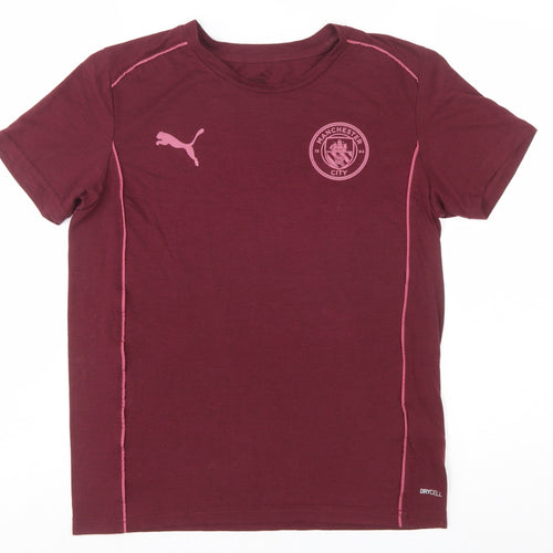Puma Boys Red Manchester City DryCELL Short Sleeve Sports T-Shirt 14 Years