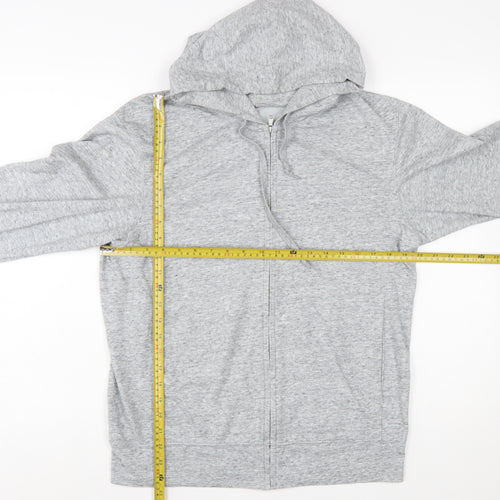 Uniqlo Men’s Grey Full Zip Hoodie M Lightweight Cotton Blend