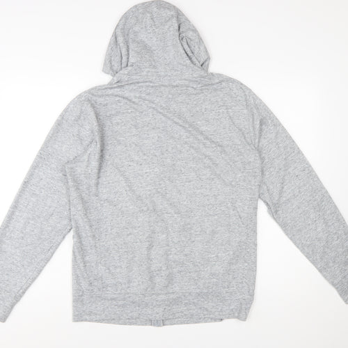 Uniqlo Men’s Grey Full Zip Hoodie M Lightweight Cotton Blend