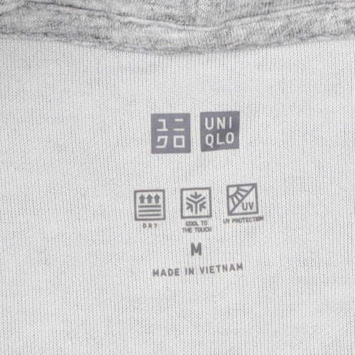 Uniqlo Men’s Grey Full Zip Hoodie M Lightweight Cotton Blend