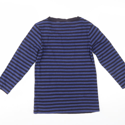 Maine New England Womens Blue Striped Long Sleeve T-Shirt Size 10