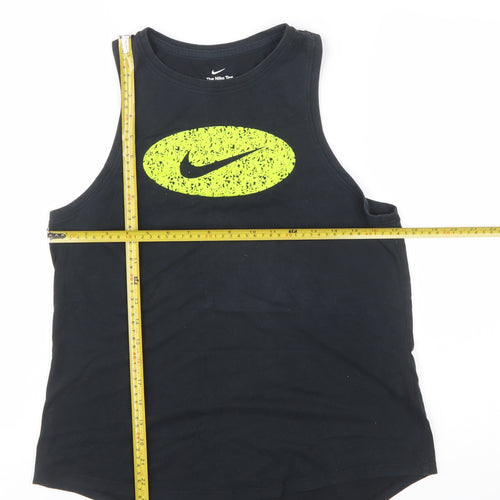 Nike Womens Black Dri-FIT Racerback Tank Top M Athletic Gym Wear