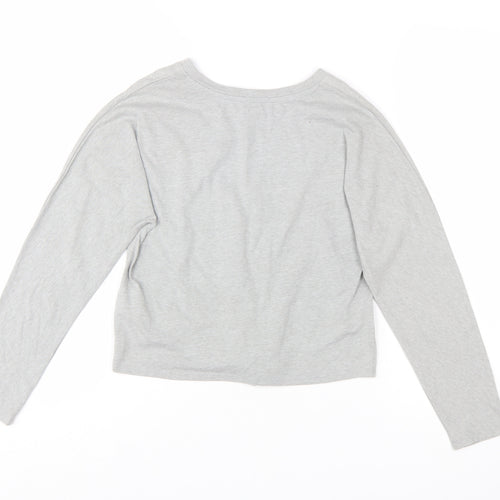 Levi's Girls Grey Sequin Heart Long Sleeve Tie Hem T-Shirt 12 Years