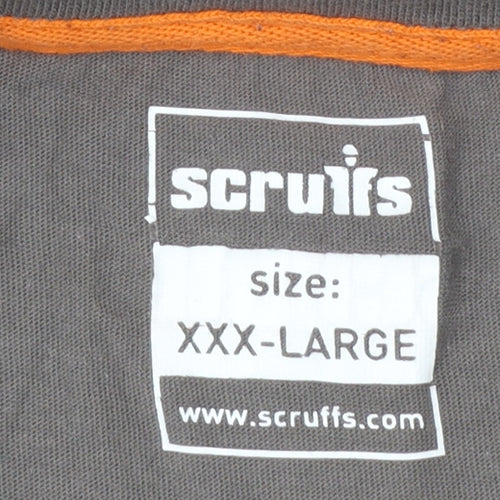 Scruffs Men's Grey 3XL Crew Neck Cotton Work T-Shirt