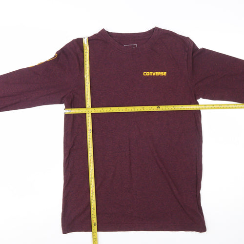 Converse Boys Purple Long Sleeve Crew Neck Logo T-Shirt XL 13-15 Years