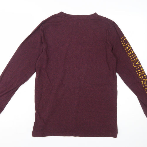 Converse Boys Purple Long Sleeve Crew Neck Logo T-Shirt XL 13-15 Years