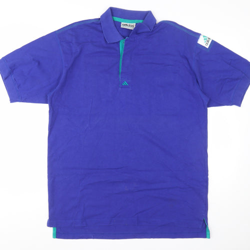 Vintage Adidas Equipment Blue Men's L Polo Shirt Sportswear