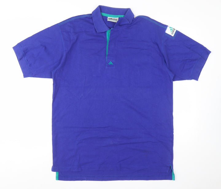 Vintage Adidas Equipment Blue Men's L Polo Shirt Sportswear