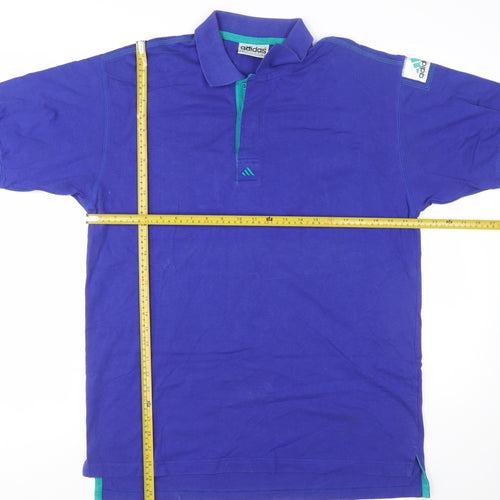 Vintage Adidas Equipment Blue Men's L Polo Shirt Sportswear