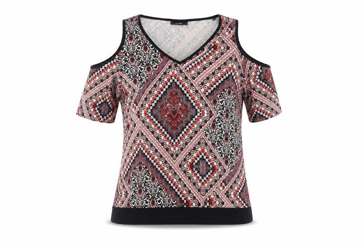 Wallis Women’s Multicoloured Cold Shoulder Viscose T-Shirt M