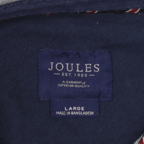 Joules Men's Grey Long Sleeve Cotton Polo Shirt Size L