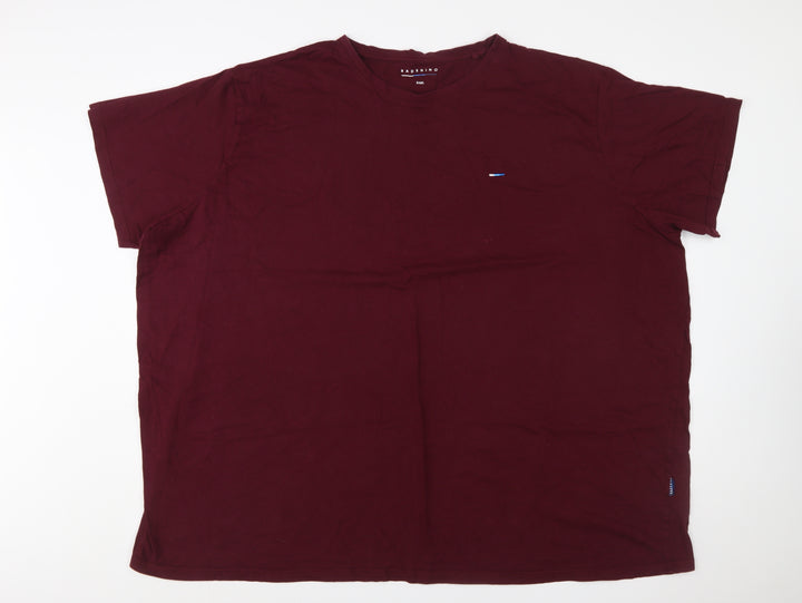 BadRhino Men's Red 5XL Crew Neck Cotton Short Sleeve T-Shirt