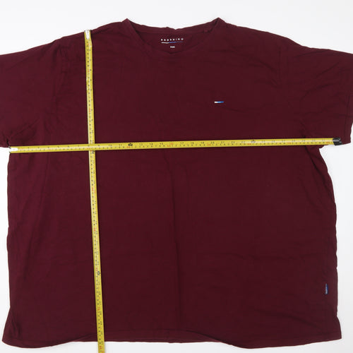 BadRhino Men's Red 5XL Crew Neck Cotton Short Sleeve T-Shirt