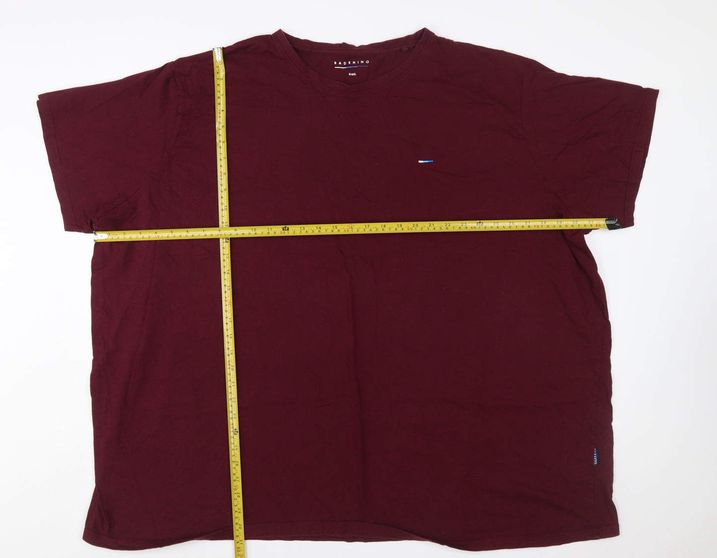 BadRhino Men's Red 5XL Crew Neck Cotton Short Sleeve T-Shirt