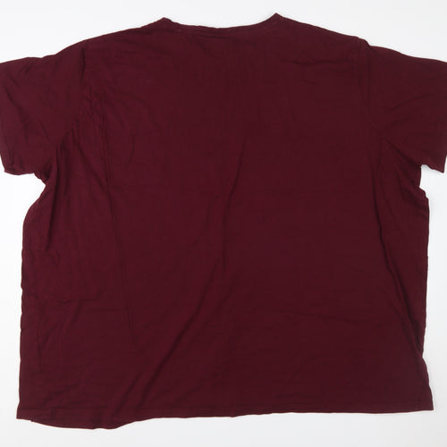 BadRhino Men's Red 5XL Crew Neck Cotton Short Sleeve T-Shirt