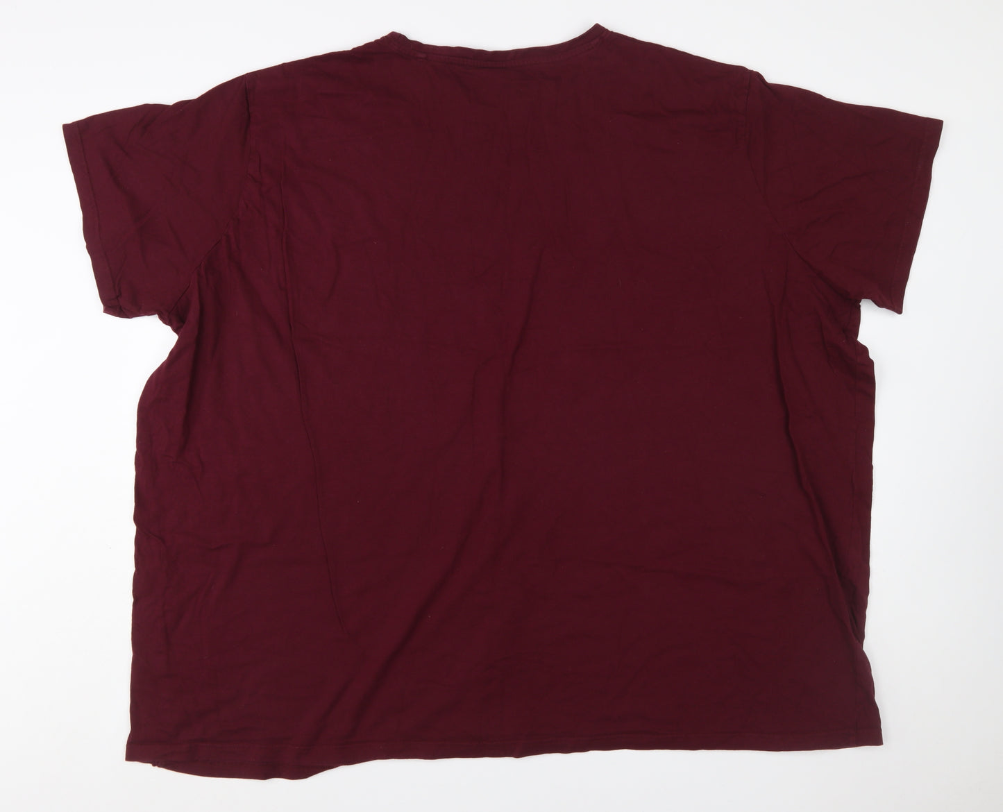 BadRhino Men's Red 5XL Crew Neck Cotton Short Sleeve T-Shirt