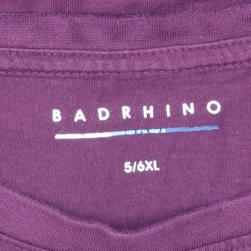 BadRhino Men's Red 5XL Crew Neck Cotton Short Sleeve T-Shirt
