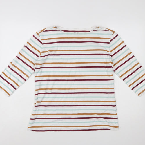 Seasalt Women’s Multicoloured Striped 3/4 Sleeve Sailor Top Size 14