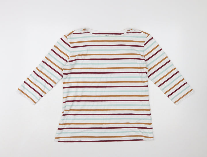 Seasalt Women’s Multicoloured Striped 3/4 Sleeve Sailor Top Size 14
