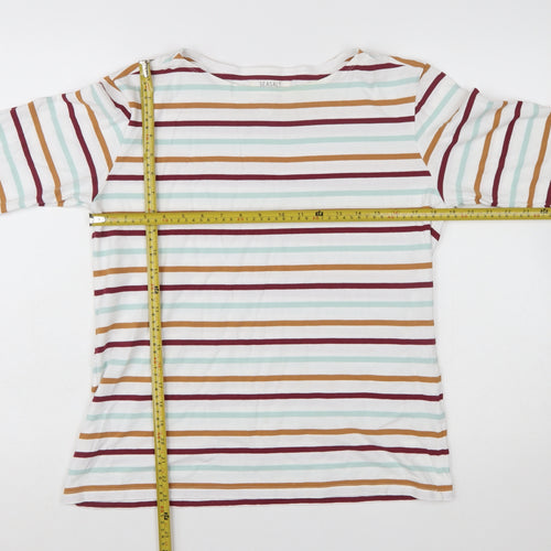 Seasalt Women’s Multicoloured Striped 3/4 Sleeve Sailor Top Size 14