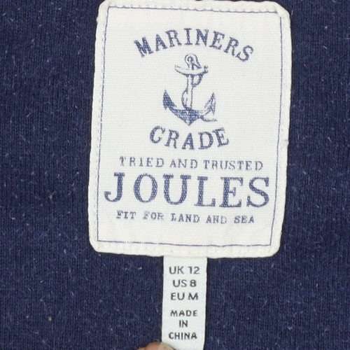 Joules Womens Blue White Striped Long Sleeve Boat Neck Cotton Top UK 12