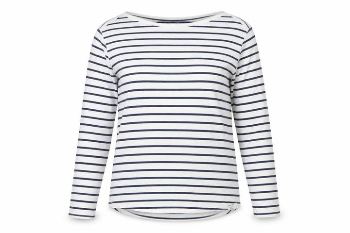 FatFace Women Ivory Striped Long Sleeve Cotton T-Shirt Size 12