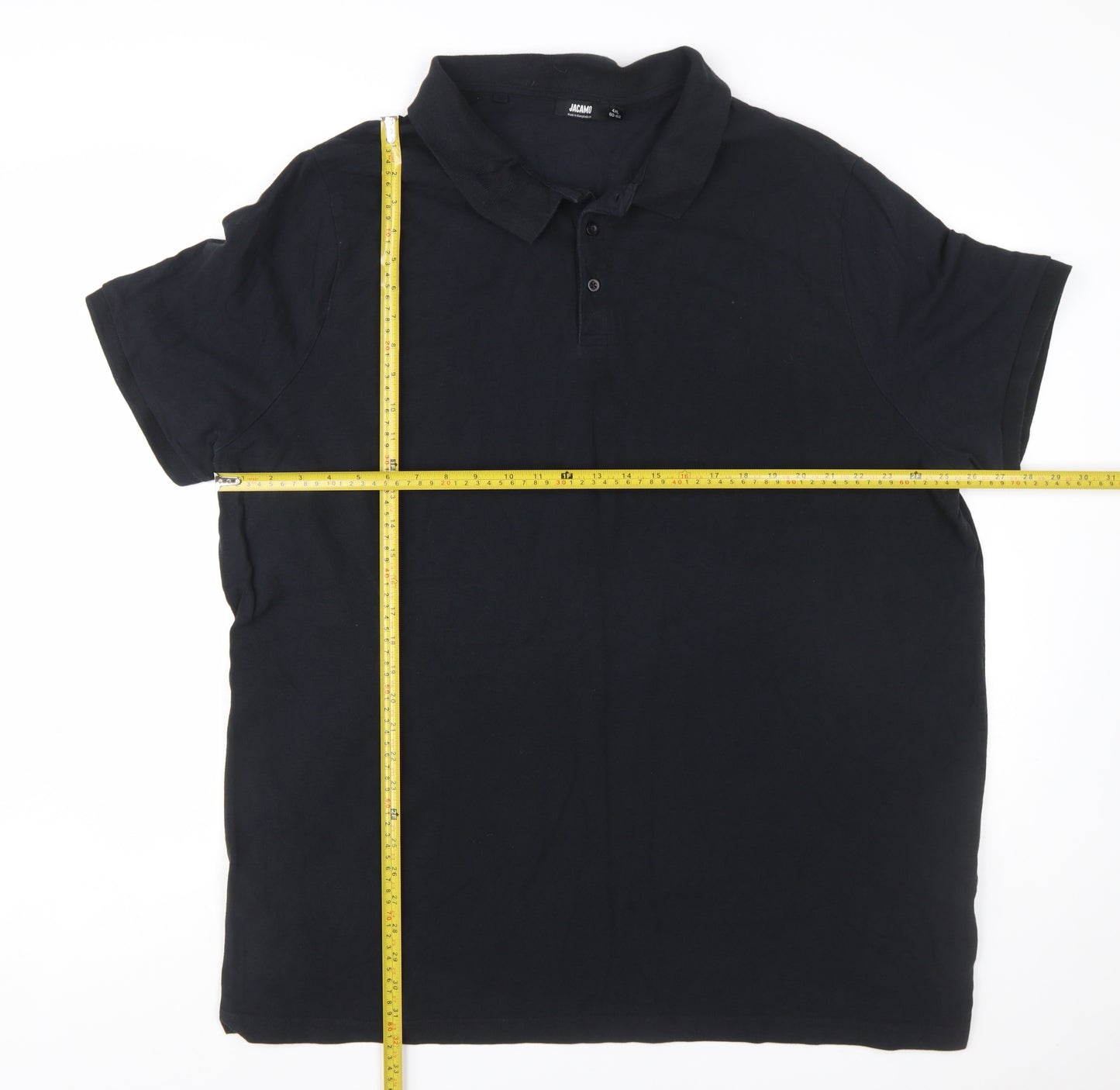 Jacamo Men’s Black 4XL Short Sleeve Cotton Polo Shirt