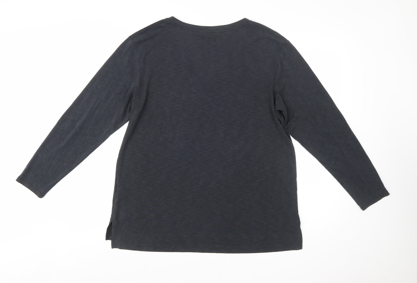 Marks and Spencer Per Una Women's Black V-Neck Long Sleeve Modal T-Shirt Size 16