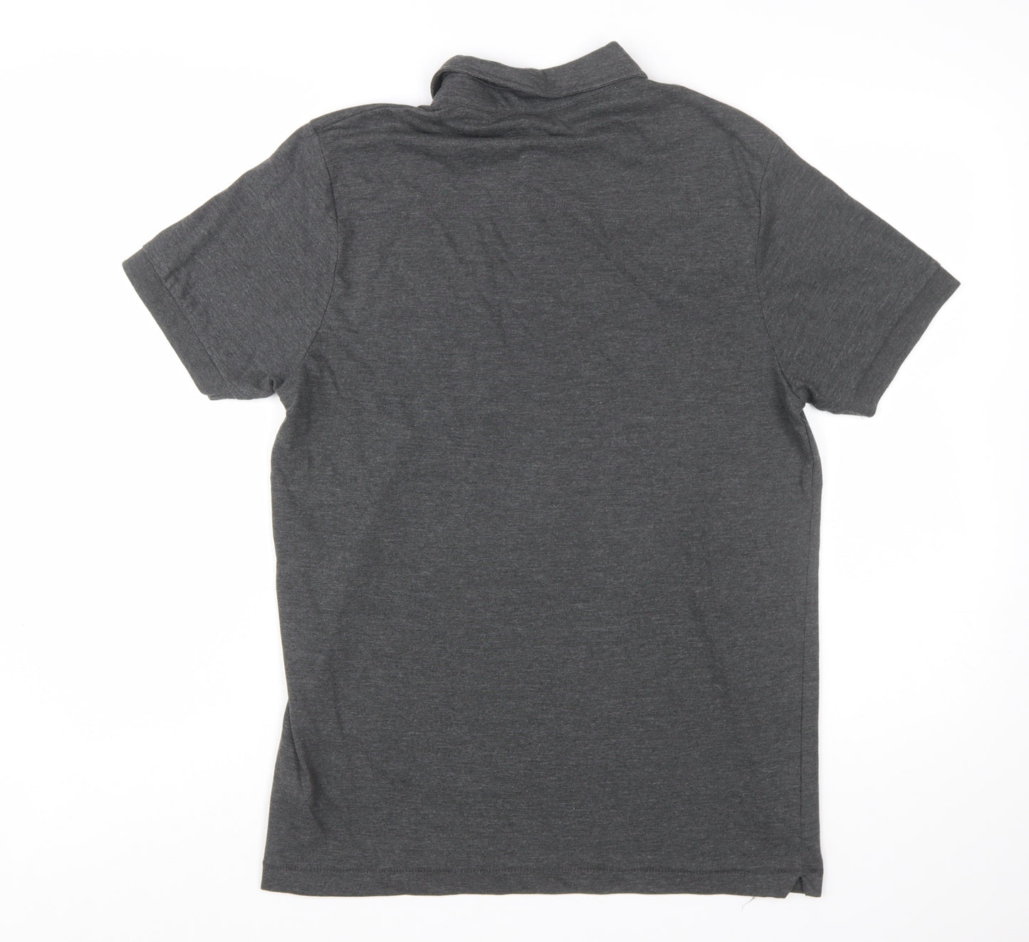 French Connection Men's Grey Button-Down Polo Shirt Size L