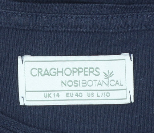 Craghoppers Womens Blue 3/4 Sleeve Cotton T-Shirt Size 14