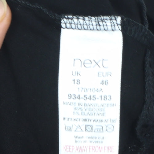 Next Women's Black Off Shoulder Ruffle Tunic Blouse Size 18