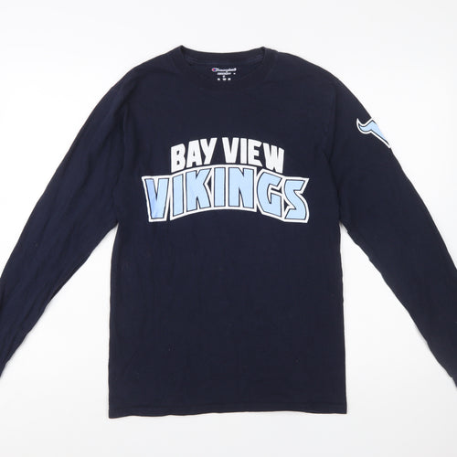 Champion Men's Blue Bay View Vikings Long Sleeve T-Shirt Size S