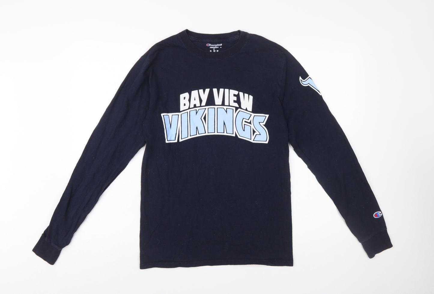 Champion Men's Blue Bay View Vikings Long Sleeve T-Shirt Size S